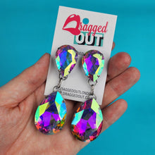 Load image into Gallery viewer, Classic Tear Drop Crystal Clip On Earrings