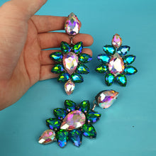 Load image into Gallery viewer, Large Crystal Earrings and Ring Set
