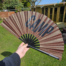 Load image into Gallery viewer, Camp Glitter Hand Fan