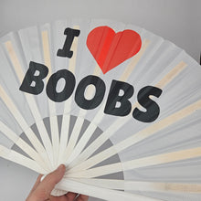 Load image into Gallery viewer, I Love Boobs Clack Fan