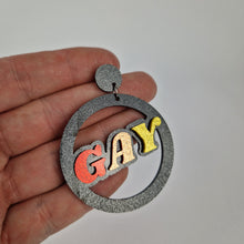 Load image into Gallery viewer, Gay Pride Circle Earrings