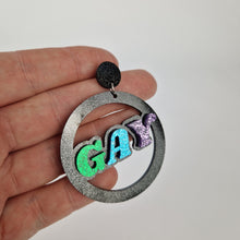 Load image into Gallery viewer, Gay Pride Circle Earrings