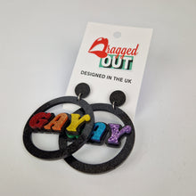 Load image into Gallery viewer, Gay Pride Circle Earrings