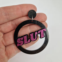Load image into Gallery viewer, Slut Circle Earrings