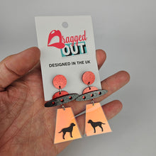 Load image into Gallery viewer, Alien Abduction Dog Acrylic Earrings