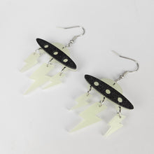 Load image into Gallery viewer, Space Ship Glow In The Dark Acrylic Earrings