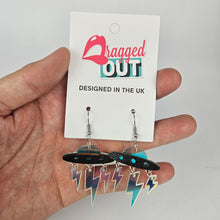 Load image into Gallery viewer, Space Ship Acrylic Earrings