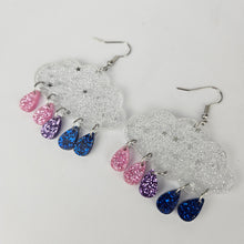 Load image into Gallery viewer, Bisexual Pride Acrylic Cloud Earrings