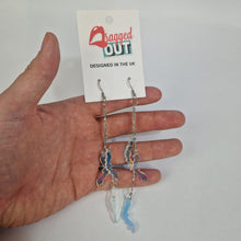 Load image into Gallery viewer, Dangle Bat Iridescent Acrylic Earrings