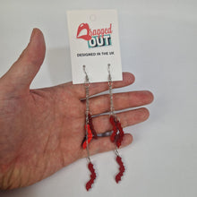 Load image into Gallery viewer, Dangle Bat Red Acrylic Earrings