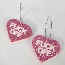 Load image into Gallery viewer, Fuck Off Hoop Earrings