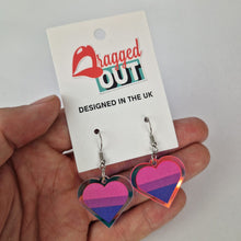 Load image into Gallery viewer, Bisexual Pride Small Heart Acrylic Earrings