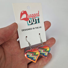 Load image into Gallery viewer, Disabled Gay Pride Small Heart Acrylic Earrings