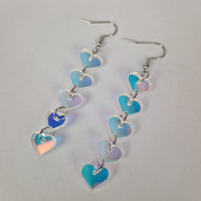Load image into Gallery viewer, Love Heart Drop Iridescent Acrylic Earrings