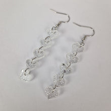 Load image into Gallery viewer, Love Heart Drop Snowflake Glitter Acrylic Earrings