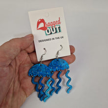 Load image into Gallery viewer, Jellyfish Blue Acrylic Earrings