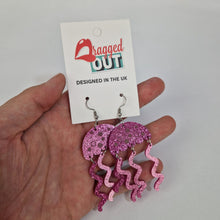 Load image into Gallery viewer, Jellyfish Pink Acrylic Earrings