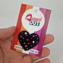 Load image into Gallery viewer, Lesbian Heart Pin Badge