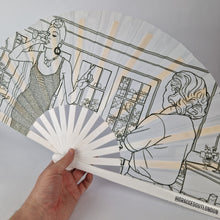 Load image into Gallery viewer, Pose Inspired Line Drawing Clack Fan