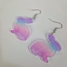 Load image into Gallery viewer, Ombre Rabbit Purple Acrylic Earrings