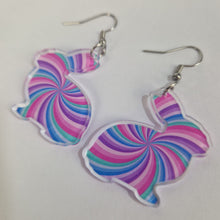 Load image into Gallery viewer, Spiral Rabbit Purple Acrylic Earrings