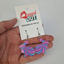 Load image into Gallery viewer, Spiral Rabbit Purple Acrylic Earrings
