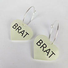 Load image into Gallery viewer, Brat Acrylic Glow In The Dark Hoop Earrings