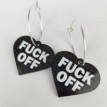Load image into Gallery viewer, Fuck Off Hoop Acrylic Earrings