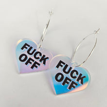 Load image into Gallery viewer, Fuck Off Hoop Acrylic Earrings