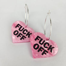 Load image into Gallery viewer, Fuck Off Hoop Acrylic Earrings