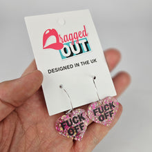 Load image into Gallery viewer, Fuck Off Hoop Acrylic Earrings