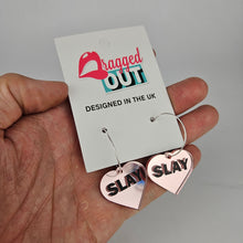 Load image into Gallery viewer, Slay Hoop Acrylic Earrings