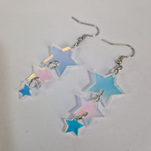 Load image into Gallery viewer, Star Drop Earrings In Iridescent Acrylic