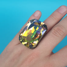Load image into Gallery viewer, K9 Premium Giant Crystal Rectangle ring