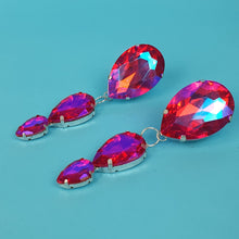Load image into Gallery viewer, Drop Crystal Clip On Earrings
