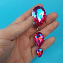 Load image into Gallery viewer, Drop Crystal Clip On Earrings