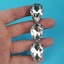 Load image into Gallery viewer, Tear Drop Crystal Clip On Earring