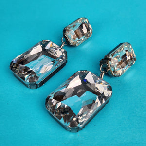 Classic Cut Crystal Clip On Earrings