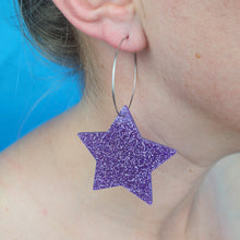Load image into Gallery viewer, Star Hoop Earrings
