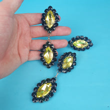 Load image into Gallery viewer, Large Crystal Earrings and Ring Set
