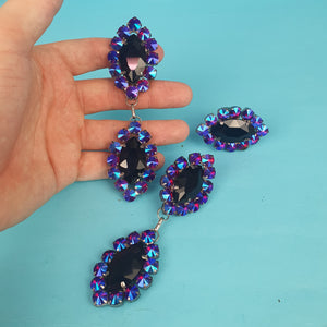 Large Crystal Earrings and Ring Set