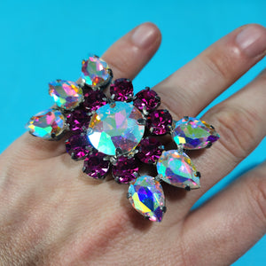 Crystal Statement Ring with Swarovski Crystals