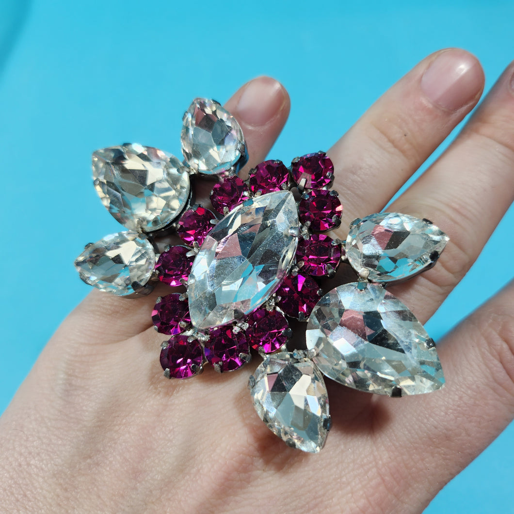 Crystal Statement Ring with Swarovski Crystals