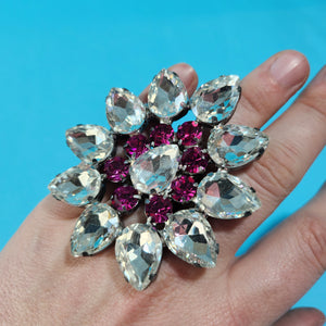 Crystal Statement Ring with Swarovski Crystals