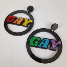 Load image into Gallery viewer, Gay Pride Circle Earrings
