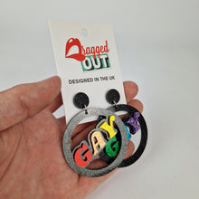 Load image into Gallery viewer, Gay Pride Circle Earrings
