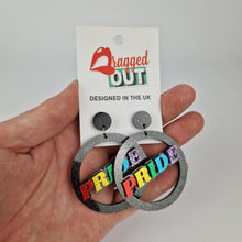 Load image into Gallery viewer, Gay Pride Circle Earrings

