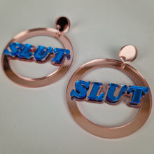 Load image into Gallery viewer, Slut Circle Earrings

