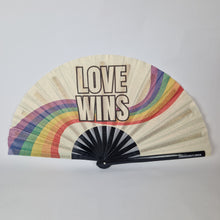 Load image into Gallery viewer, Love Wins Bamboo Fan
