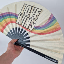 Load image into Gallery viewer, Love Wins Bamboo Fan
